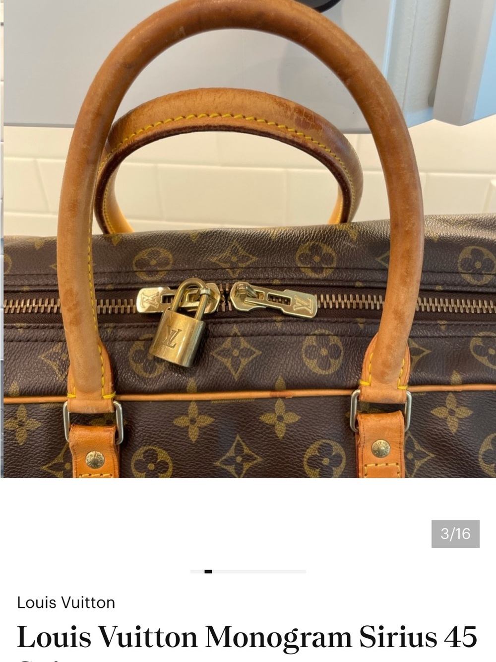 Louis Vuitton Monogram Sirius 45 Travel Bag in Brown and Tan - Picture 3 of 7